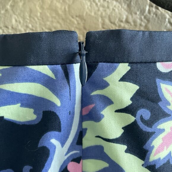 Talbots Shift Dress Womens 6 Blue Paisley Sleeveless Split Neck Cotton NWT - Picture 7 of 11